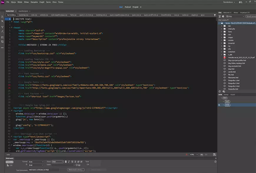 Kurs Szkoleniowy – Adobe Dreamweaver